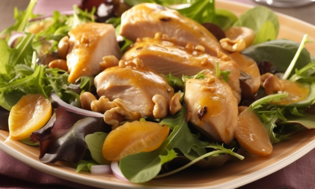 Salade de poulet à la moutarde et au miel (Régime hyperprotéiné)
