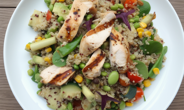 Salade de quinoa aux légumes et poulet grillé (Régime hypocalorique)