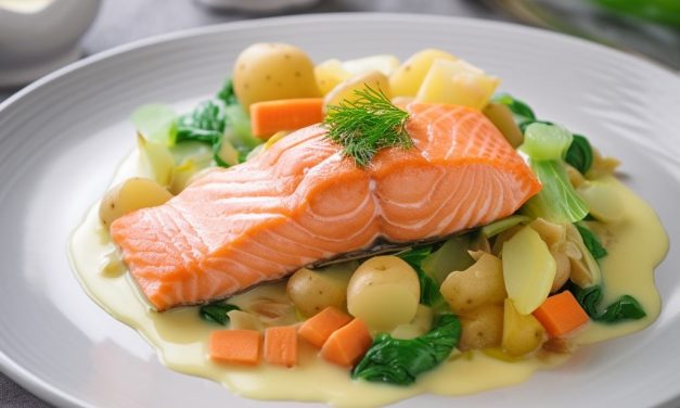 Poêlée de légumes et saumon à la sauce soja (Régime pauvre en glucides)